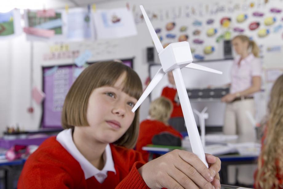 Wind Turbine. Women in STEM.