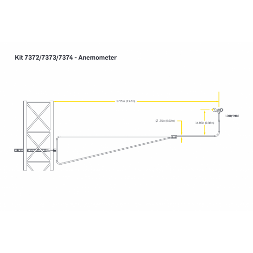 View Support Resources for Mounting Boom | 2.4m (95"), Lattice