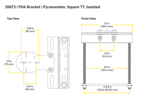 POA Bracket | Pyranometer, Square TT + Round TT, Isolated