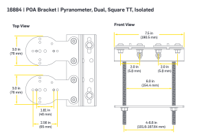 POA Bracket | Pyranometer, Dual, Square TT + Round TT, Isolated