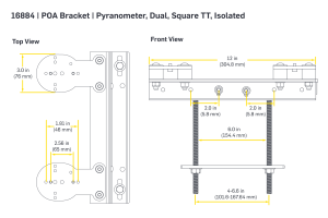 POA Bracket | Pyranometer, Dual, Square TT + Round TT, Isolated