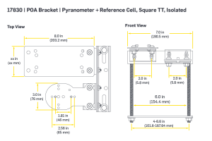 POA Bracket | Pyranometer + Reference Cell, Square TT + Round TT, Isolated
